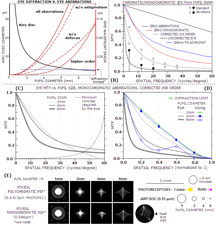 Luxury average eye size Combined Eye Aberrations Diffraction